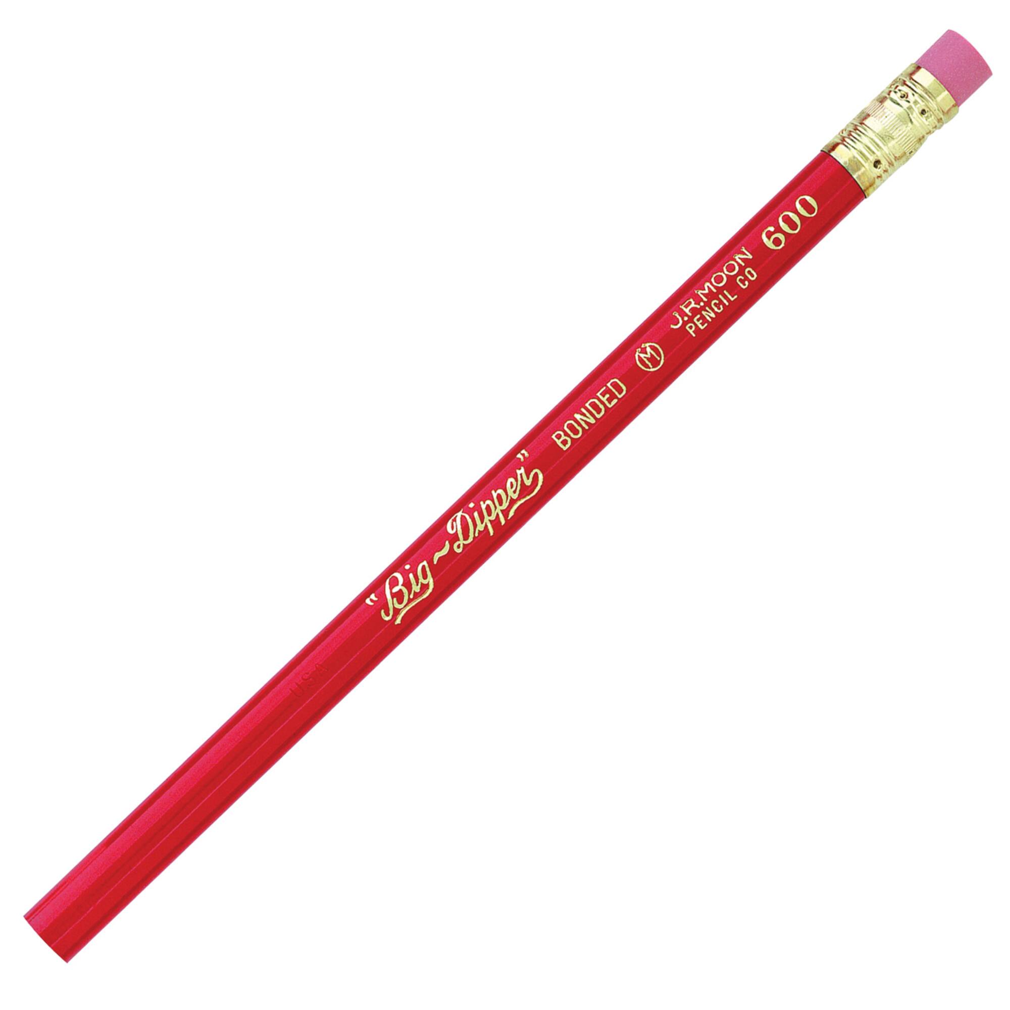 J.R. Moon Pencil Co. Big-Dipper Pencils with Eraser, 3 Packs of 12